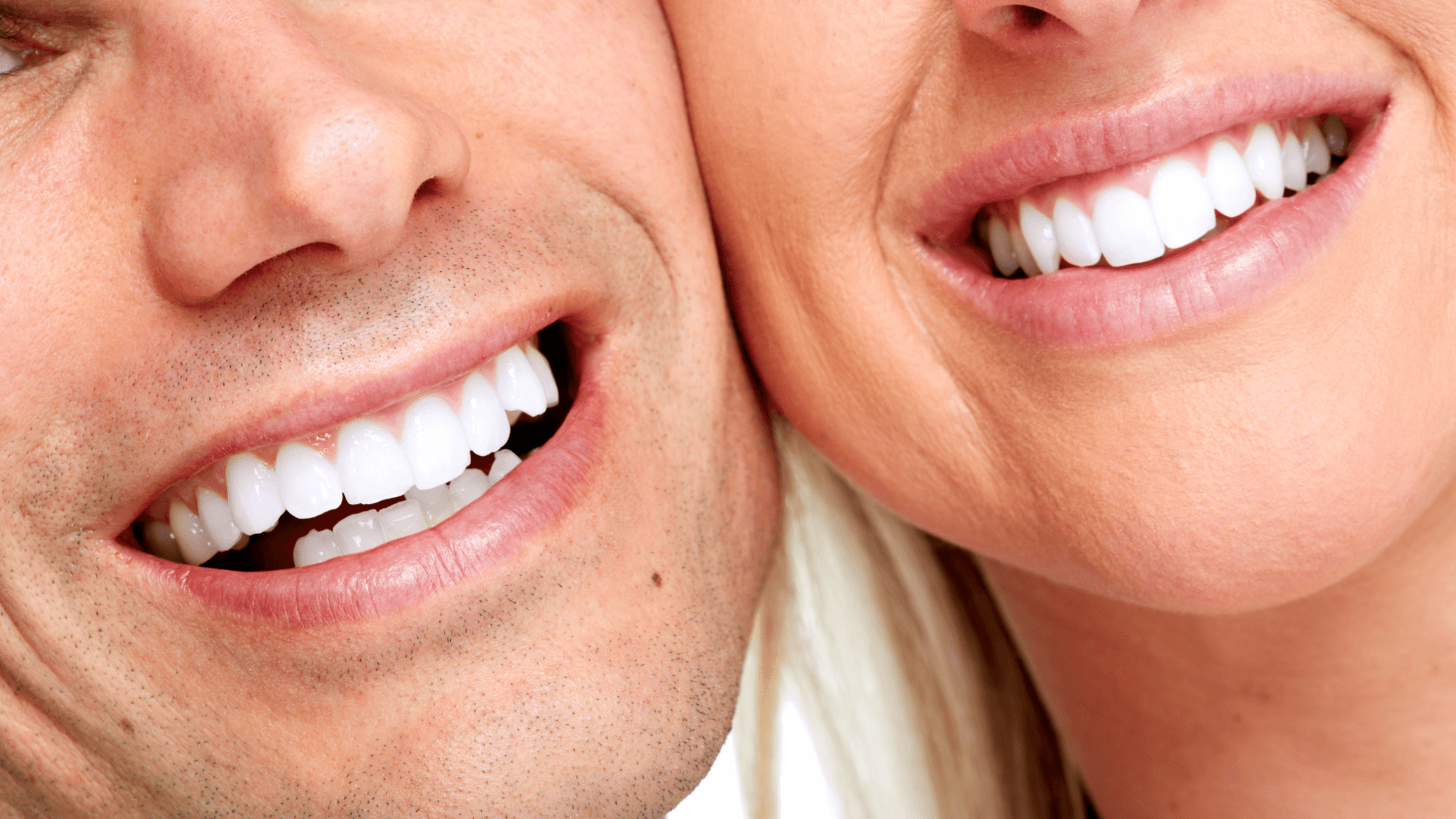 close up man and woman smiling
